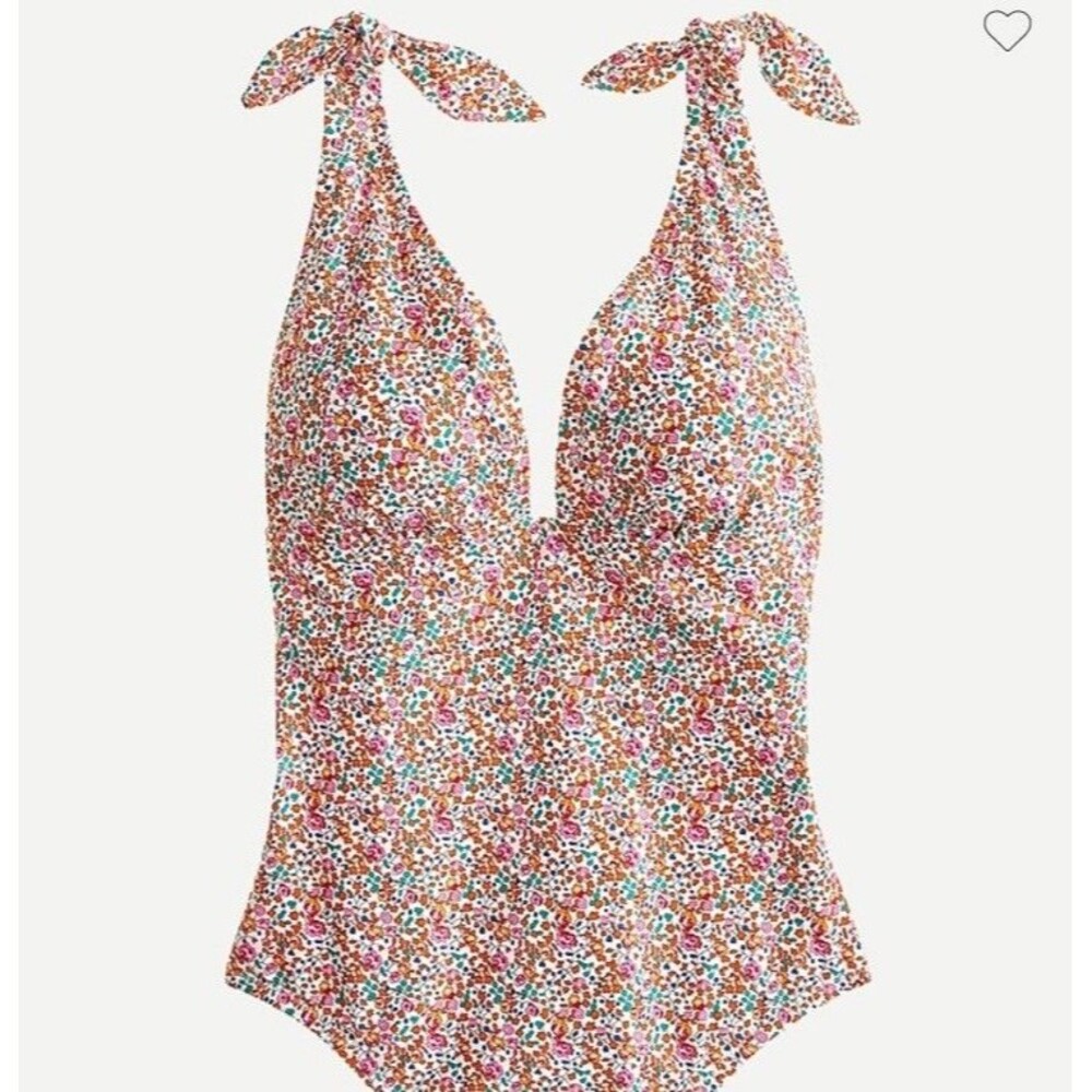 J. Crew Liberty Arts Tie-Shoulder Swimsuit Eloise Floral One Piece NWT Size 24